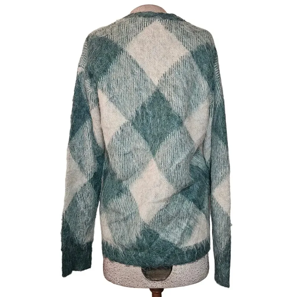 Bellerose Green Mohair Wool Cardigan Sweater Size Small - Picture 2 of 5